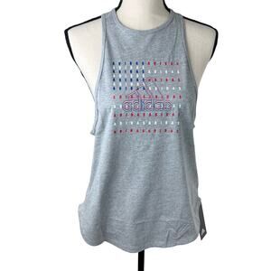 Adidas NWT Americana Flag Tank Top Size Medium Gray Racerback 4th of July